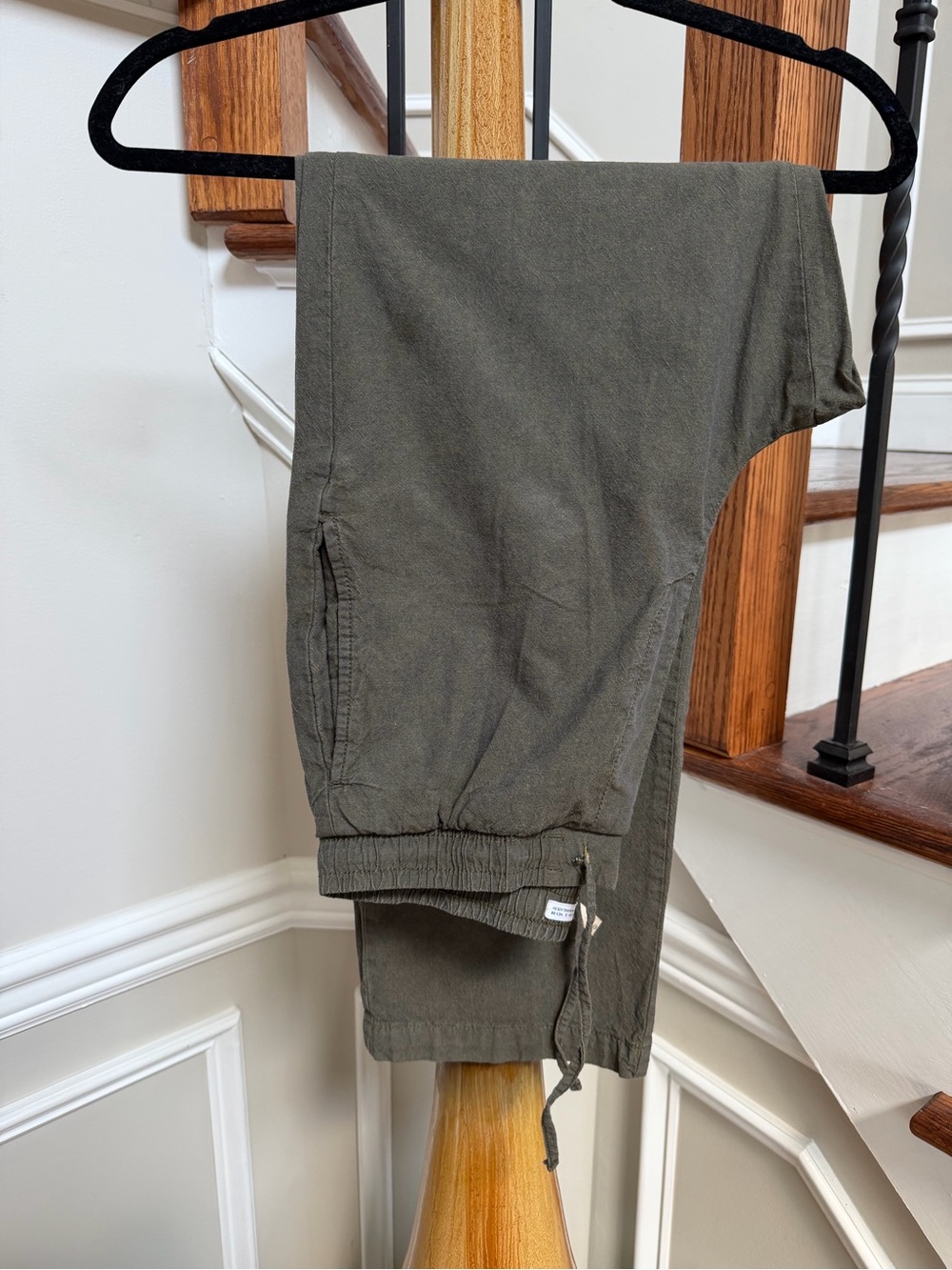 Zara Men's Olive Drawstring cotton pants